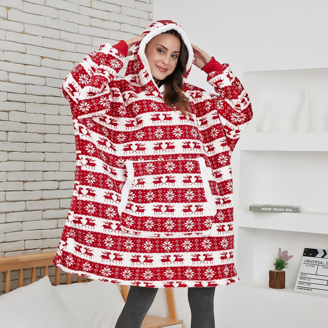 Oversized wearable fleece hoodie blanket - product photo 31