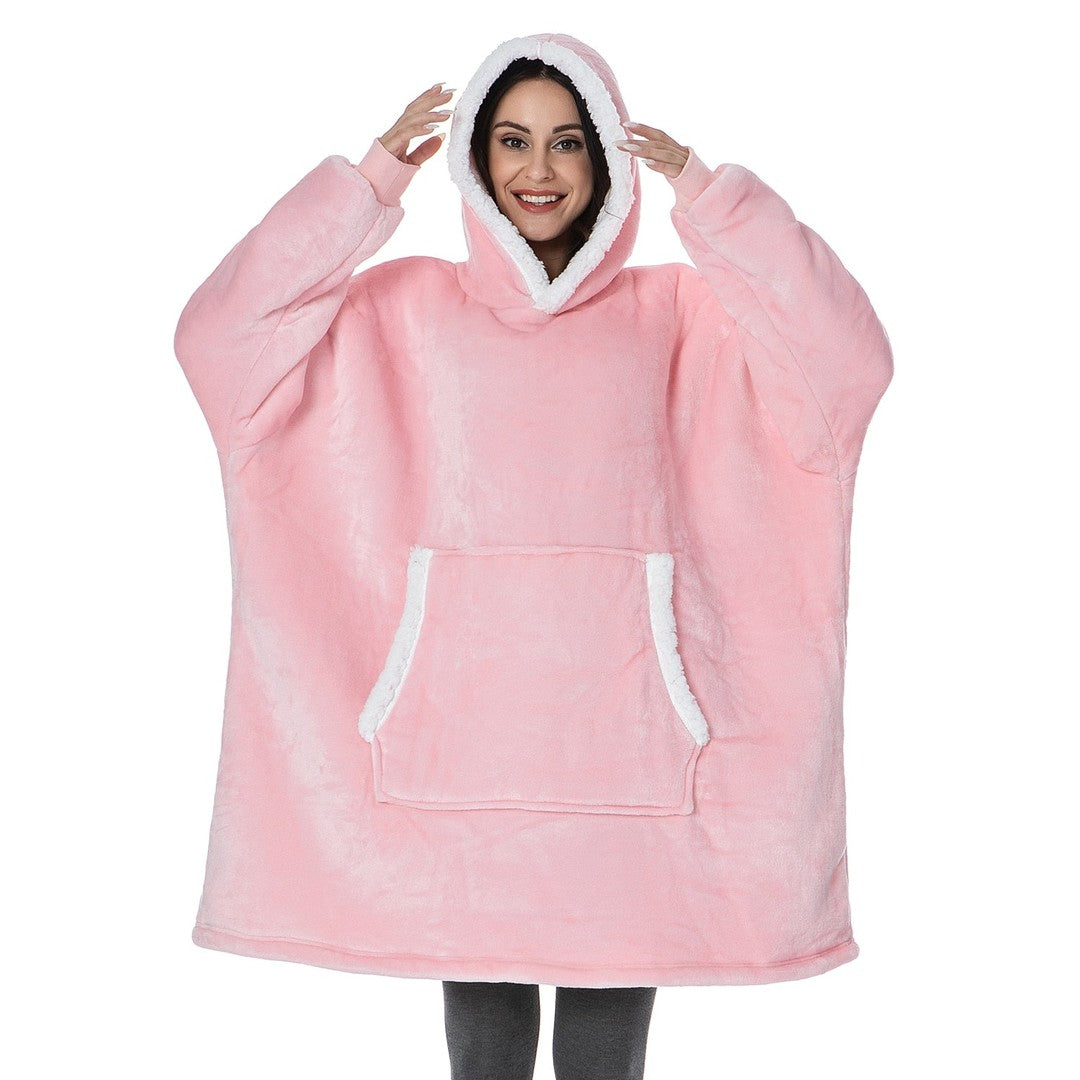 Oversized wearable fleece hoodie blanket - product photo 8
