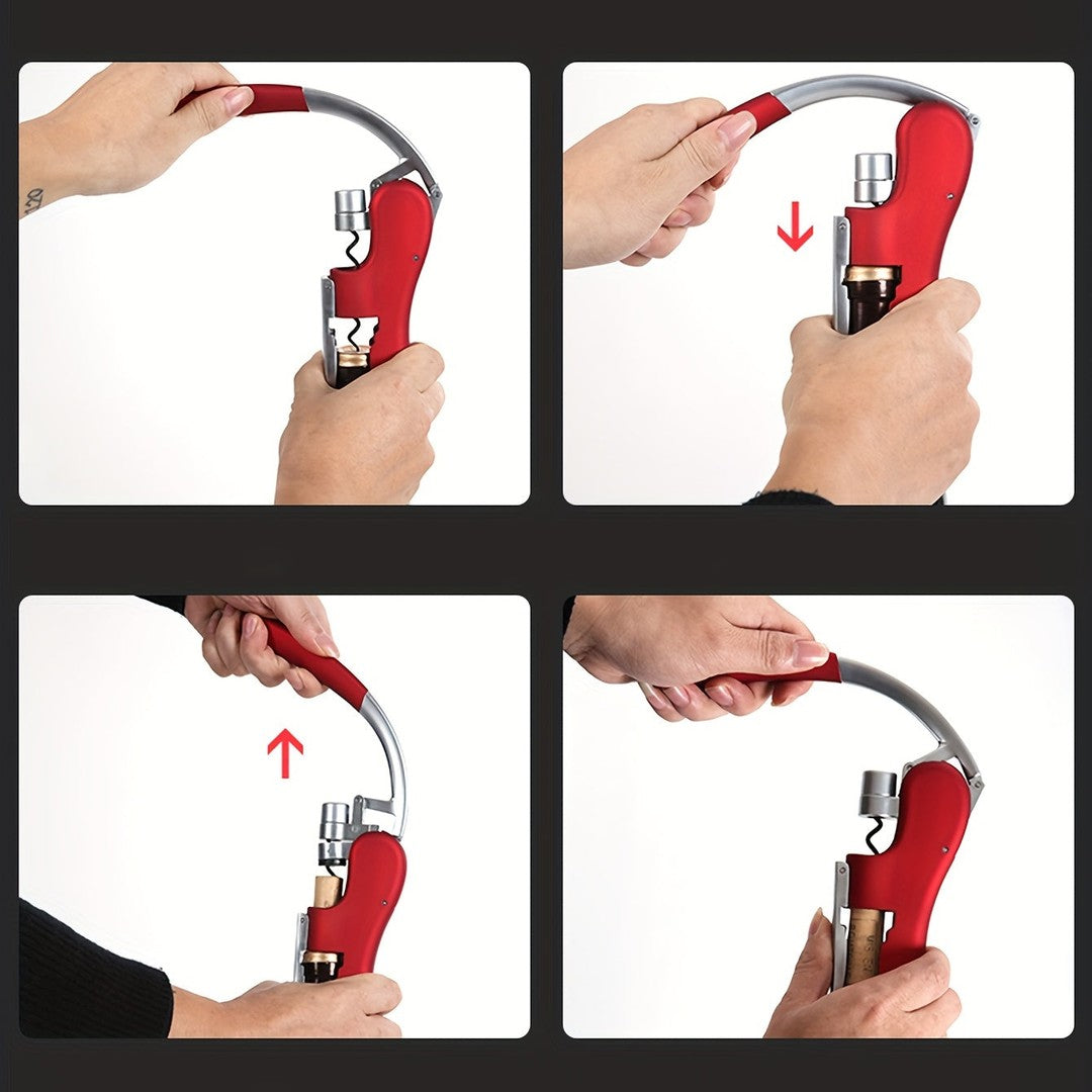 Lever-action corkscrew wine opener - product photo 7