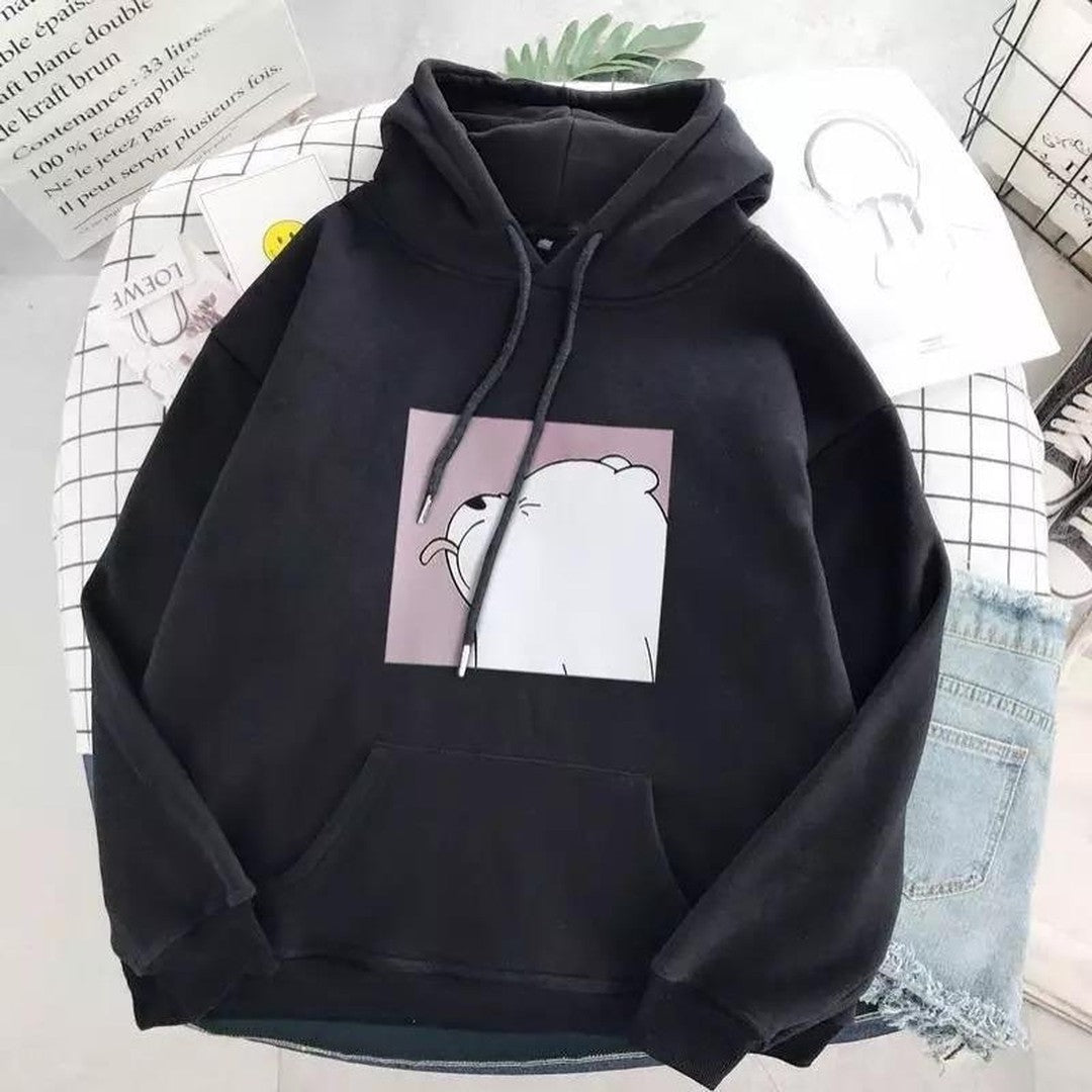 Woman wearing the Sonia women's casual hooded cotton sweater, 9 view