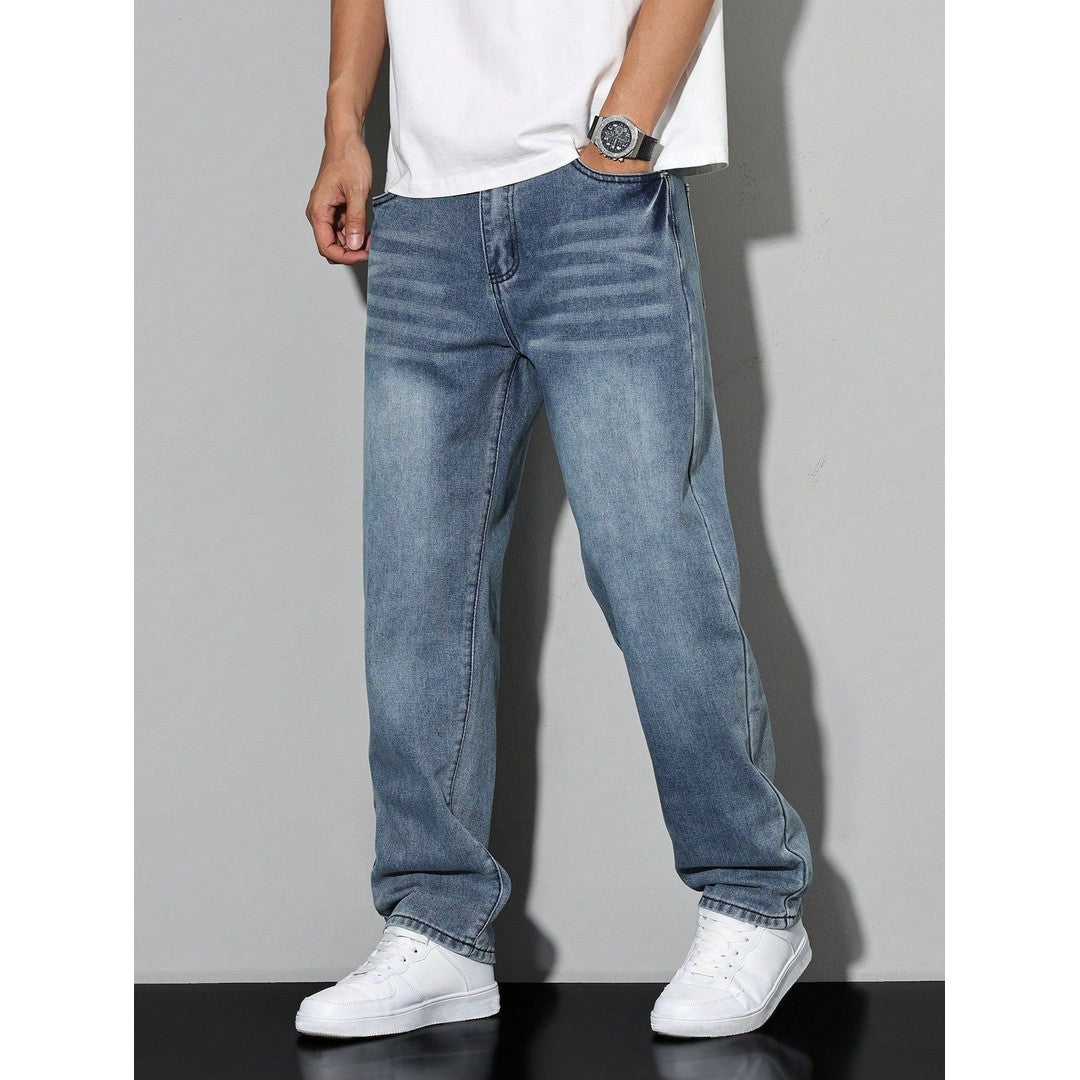 Man wearing the Soren men's solid-color denim jeans, 9 view