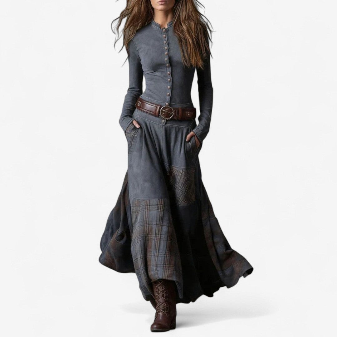 Woman wearing the Sorrel women's suede dress, 7 view