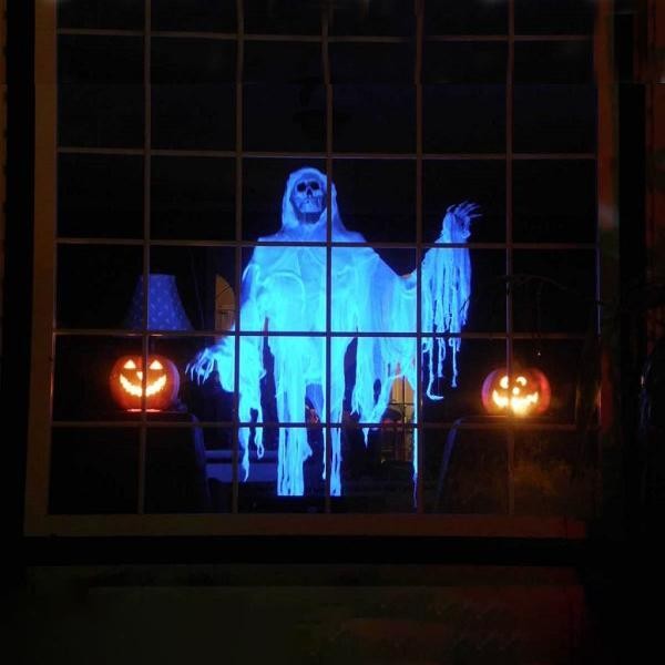 Holiday window projector with screen - product photo 3
