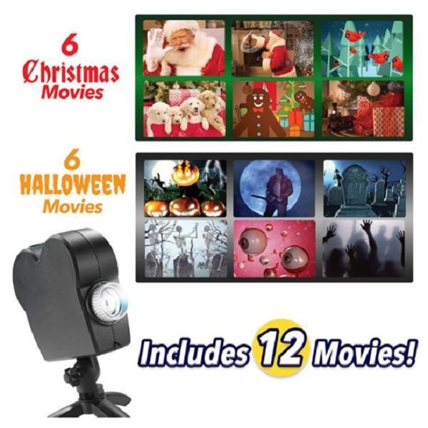 Holiday window projector with screen - product photo 6
