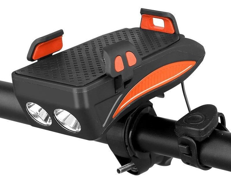 4-in-1 bike handlebar phone mount with light and horn - product photo 6