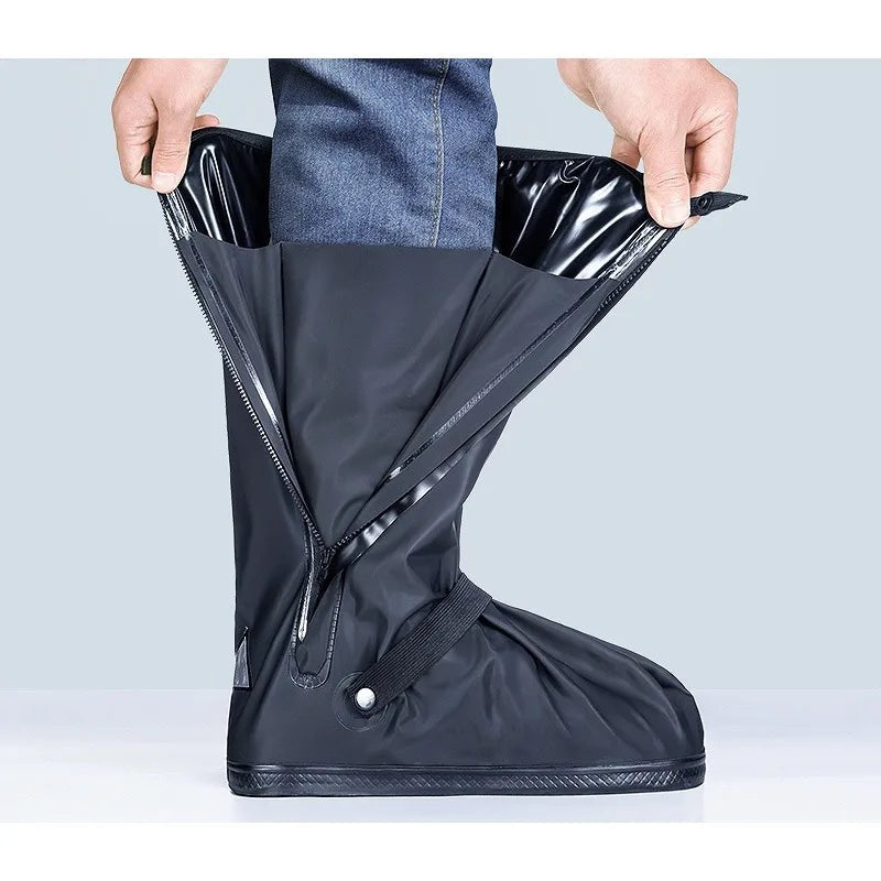 Waterproof zip-up overshoes with non-slip sole - product photo 1