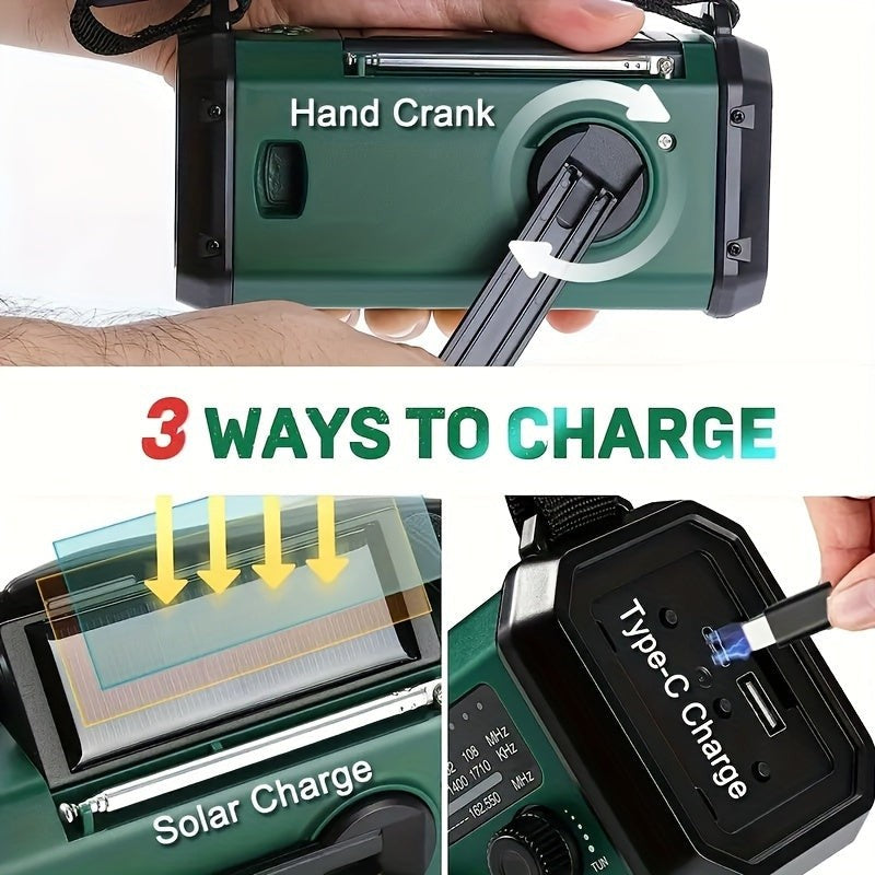 Solar and hand crank emergency weather radio - product photo 4