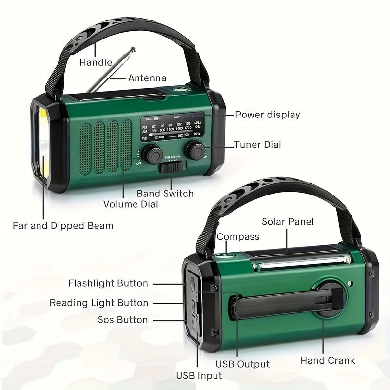 Solar and hand crank emergency weather radio - product photo 5
