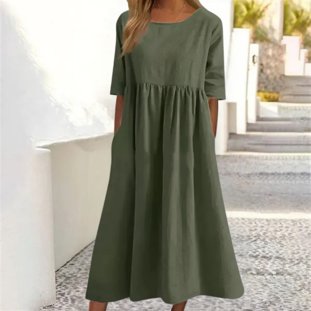 Kyra | Women's Smocked Waist Midi Dress