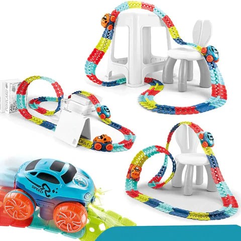 Magnetic build-your-own car track set - product photo 3