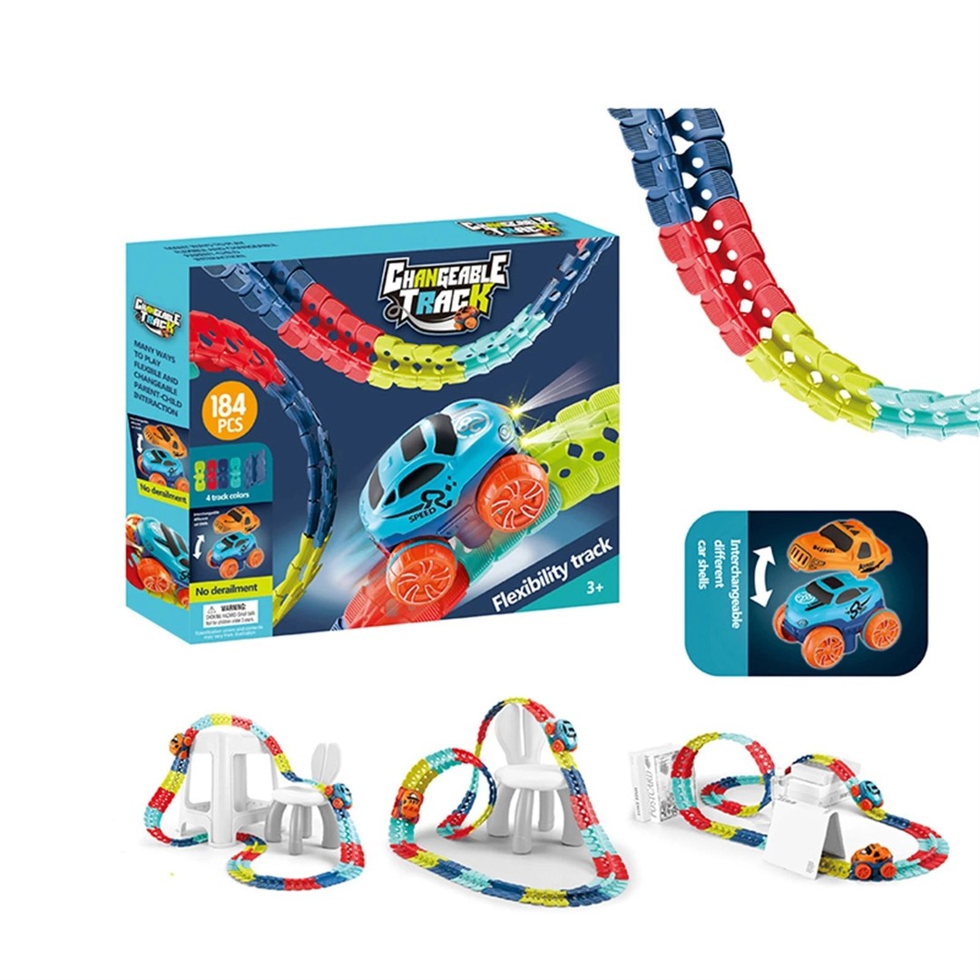 Magnetic build-your-own car track set - product photo 5