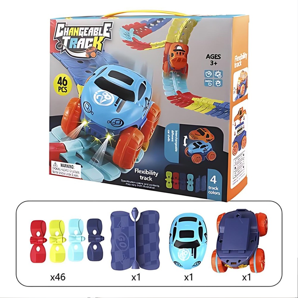 Magnetic build-your-own car track set - product photo 7