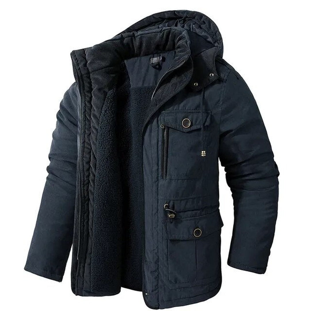 Man wearing the Tanner men's cotton jacket, 7 view