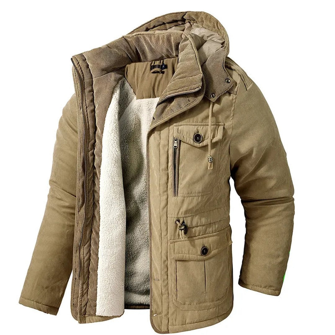 Man wearing the Tanner men's cotton jacket, model view