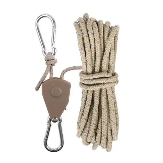 Reflective guy rope with pulley and steel carabiners - product photo 7
