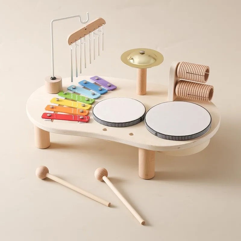 Wooden childrens percussion and xylophone station - product photo 7