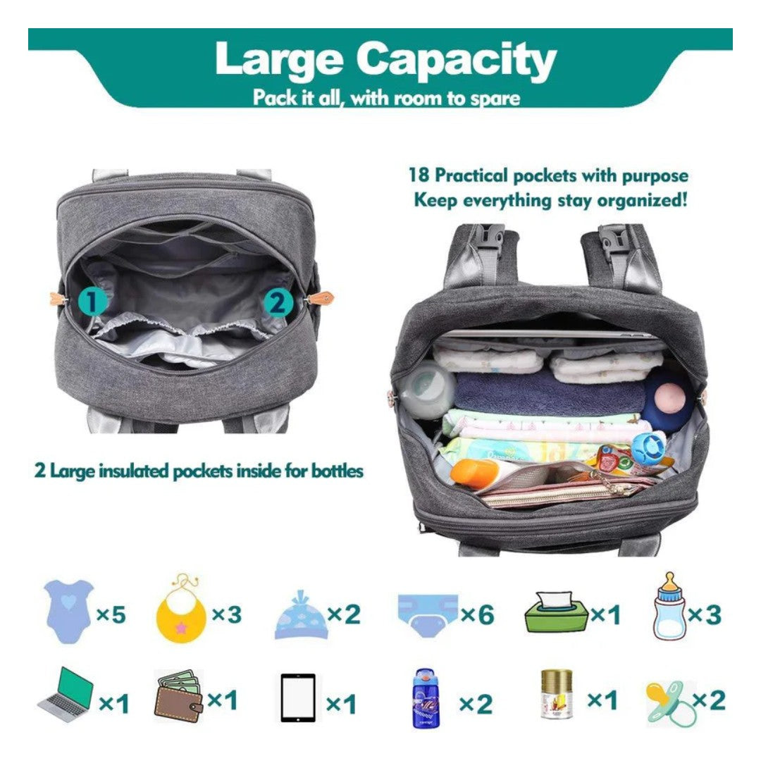 Structured diaper bag backpack - product photo 5