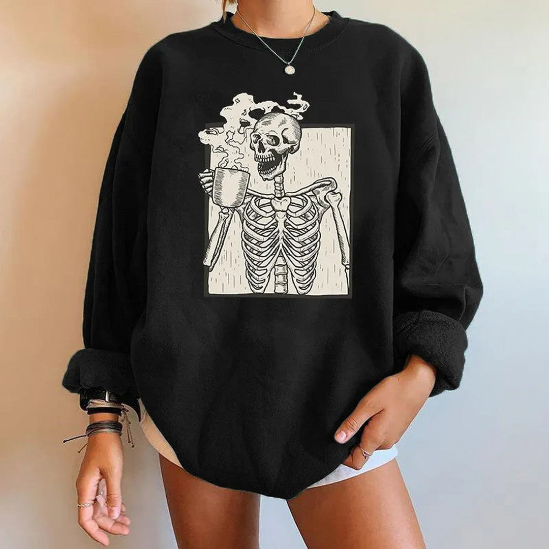 Woman wearing the Tessa women's sweater, side view