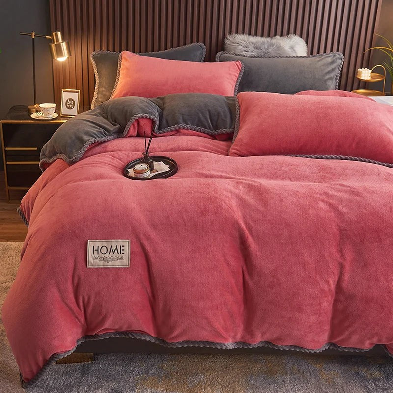 Thick velvet fleece duvet cover set - product photo 11