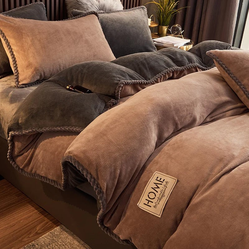 Thick velvet fleece duvet cover set - product photo 12
