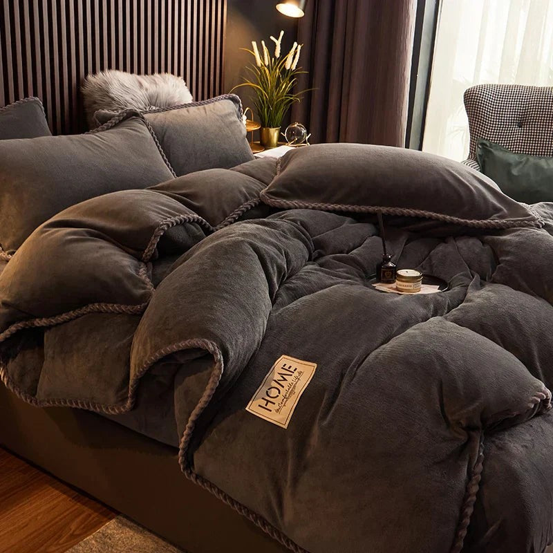 Thick velvet fleece duvet cover set - product photo 13