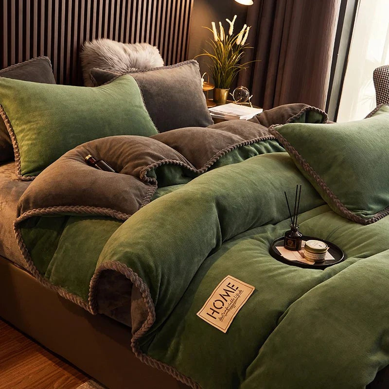 Thick velvet fleece duvet cover set - product photo 6