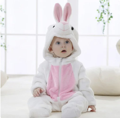 Hooded animal romper for a baby - product photo 10