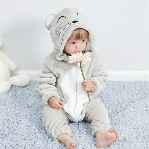 Hooded animal romper for a baby - product photo 12