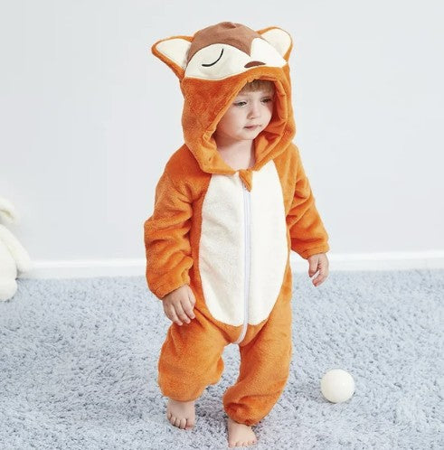 Hooded animal romper for a baby - product photo 14