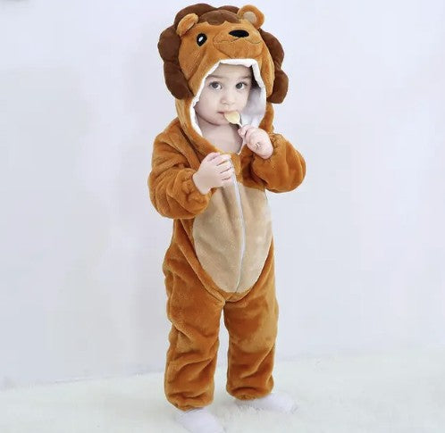 Hooded animal romper for a baby - product photo 15