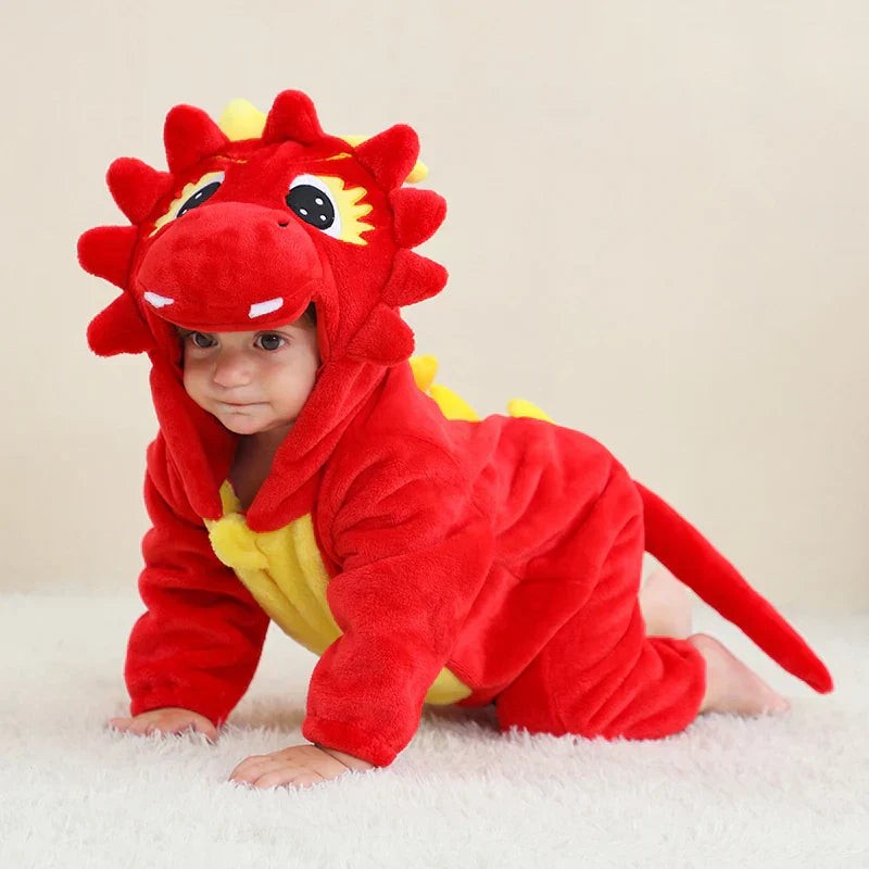 Hooded animal romper for a baby - product photo 16