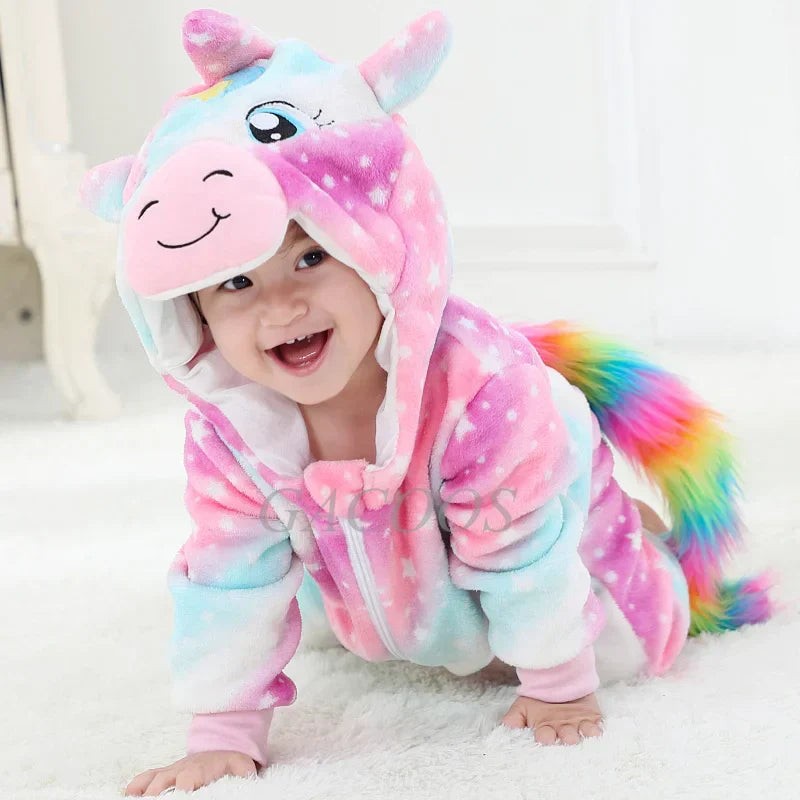 Hooded animal romper for a baby - product photo 18