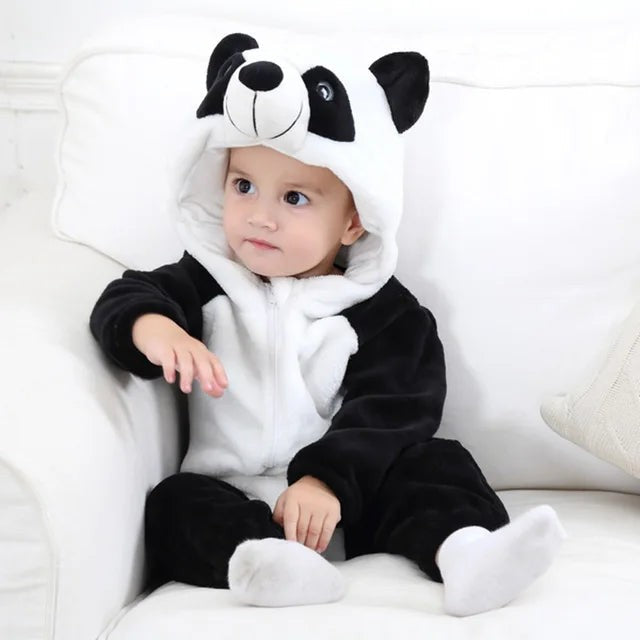Hooded animal romper for a baby - product photo 2