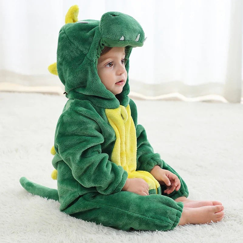 Hooded animal romper for a baby - product photo 3