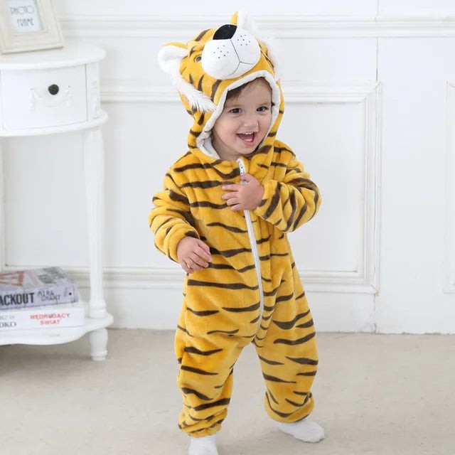 Hooded animal romper for a baby - product photo 4