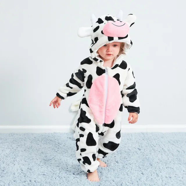 Hooded animal romper for a baby - product photo 5