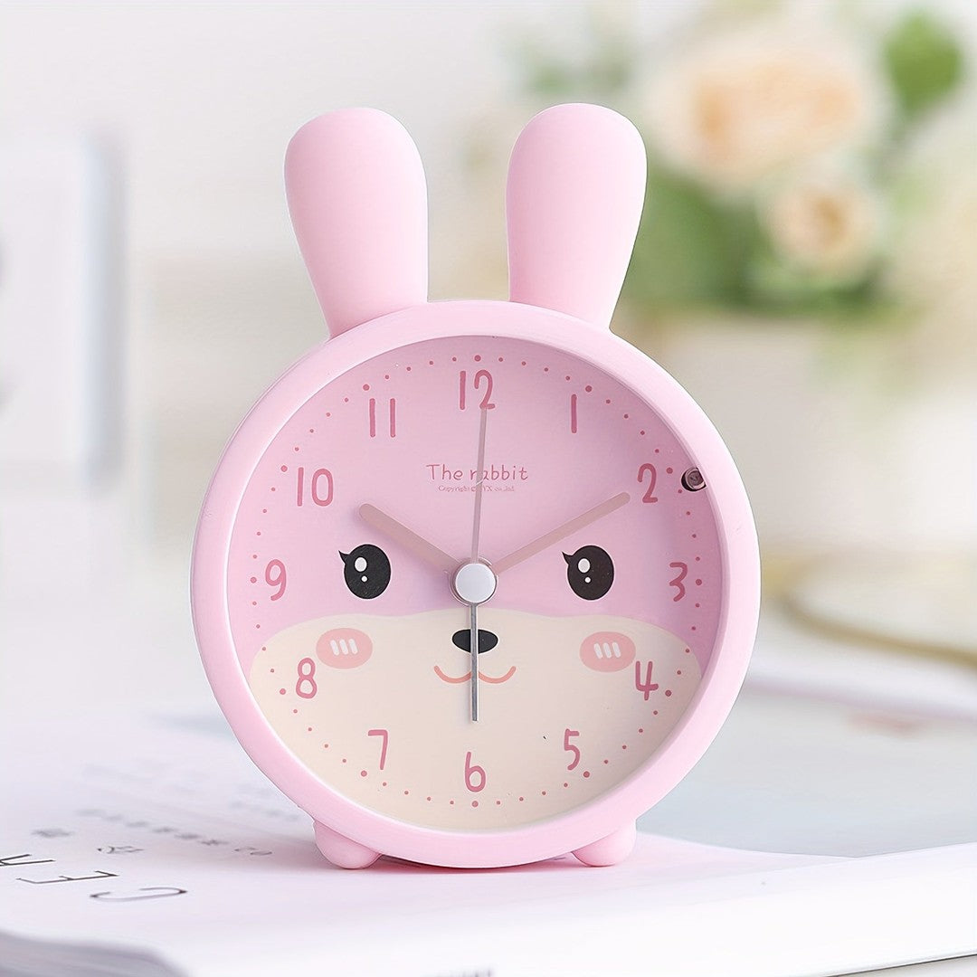 Silent bunny alarm clock with night light - product photo 1