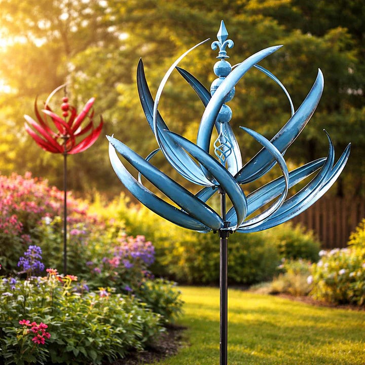 Rustproof metal lotus wind spinner - product photo 1