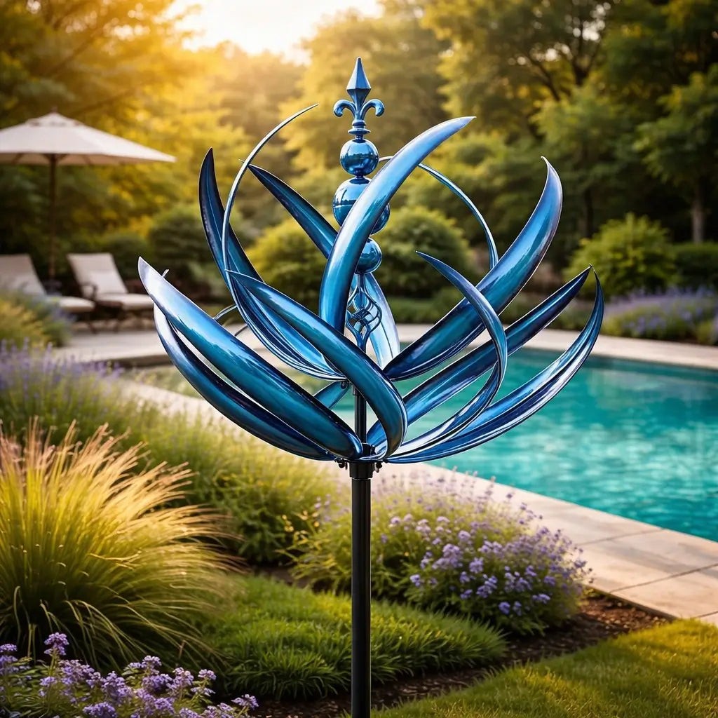 Rustproof metal lotus wind spinner - product photo 11