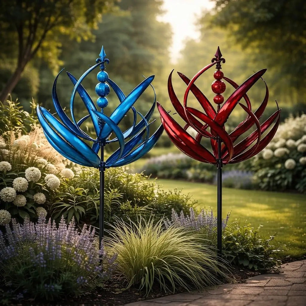 Rustproof metal lotus wind spinner - product photo 4