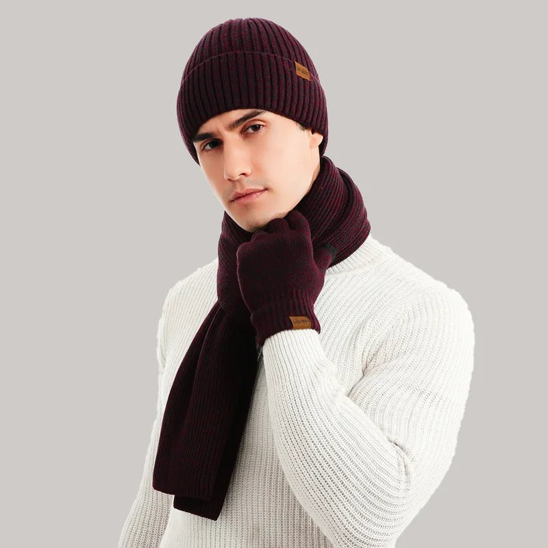 Matching beanie, scarf and glove winter set - product photo 3