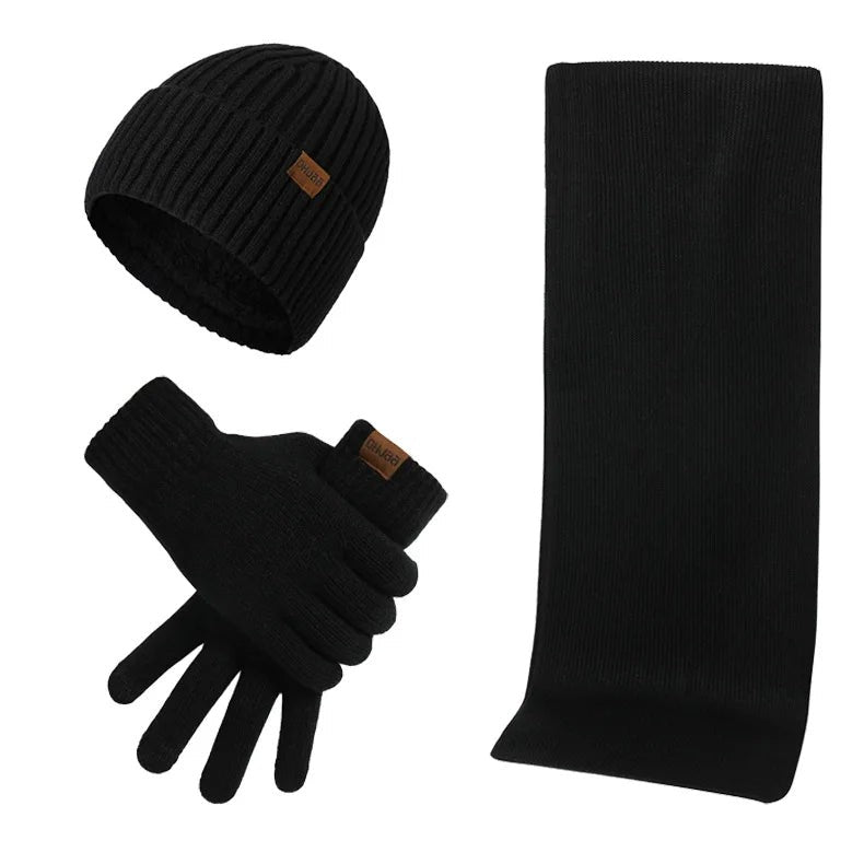 Matching beanie, scarf and glove winter set - product photo 8