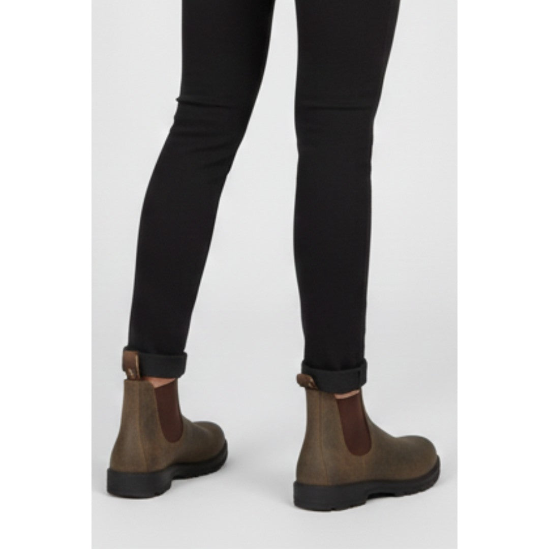 Woman wearing the Thorne women's boots, detail view