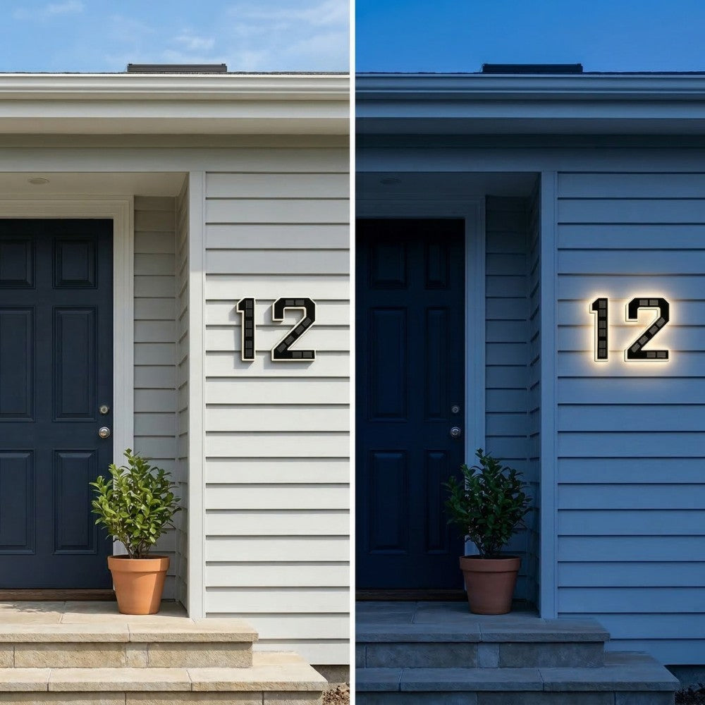 Solar backlit LED house number sign - product photo 5