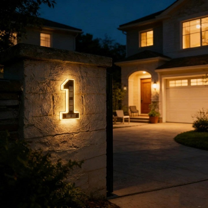 Solar backlit LED house number sign - product photo 6