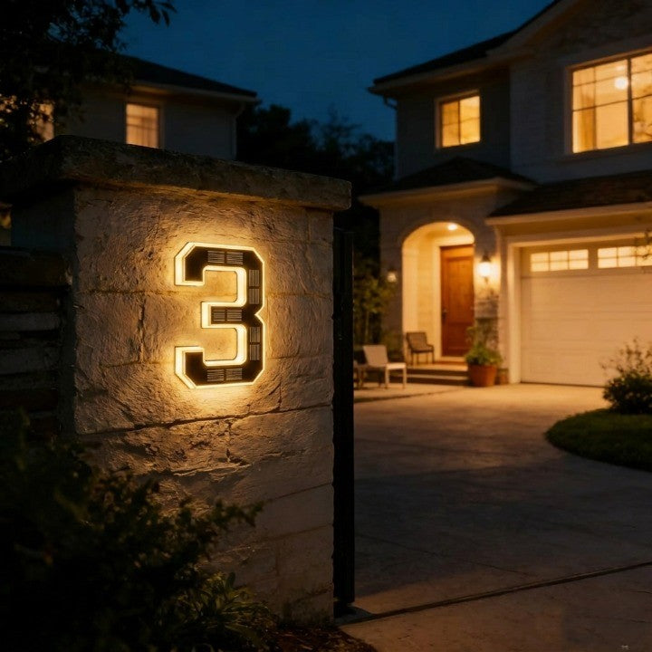 Solar backlit LED house number sign - product photo 7