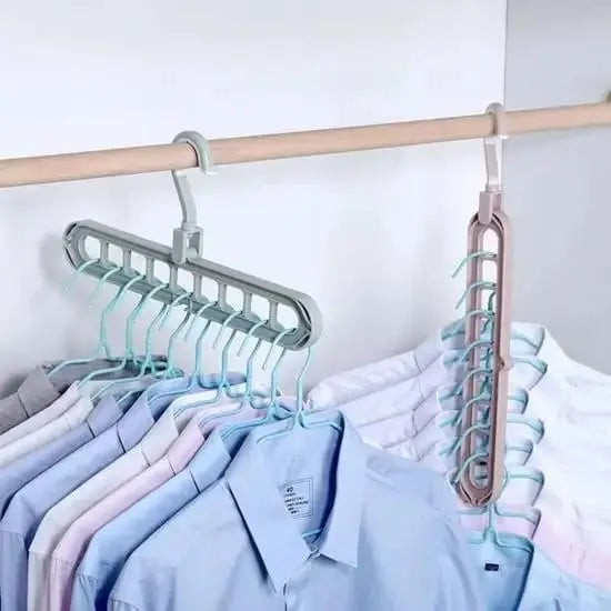 Space-saving closet organizer holding nine garments - product photo 3