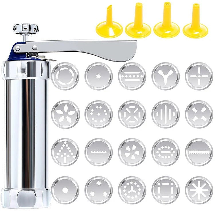 Stainless steel cookie press with shape discs - product photo 8