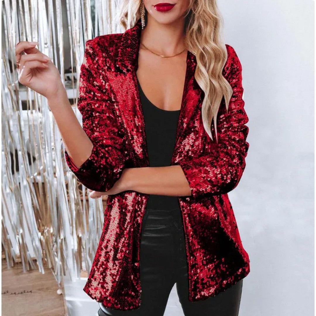 Woman wearing the Tovah women's casual blazer, 8 view