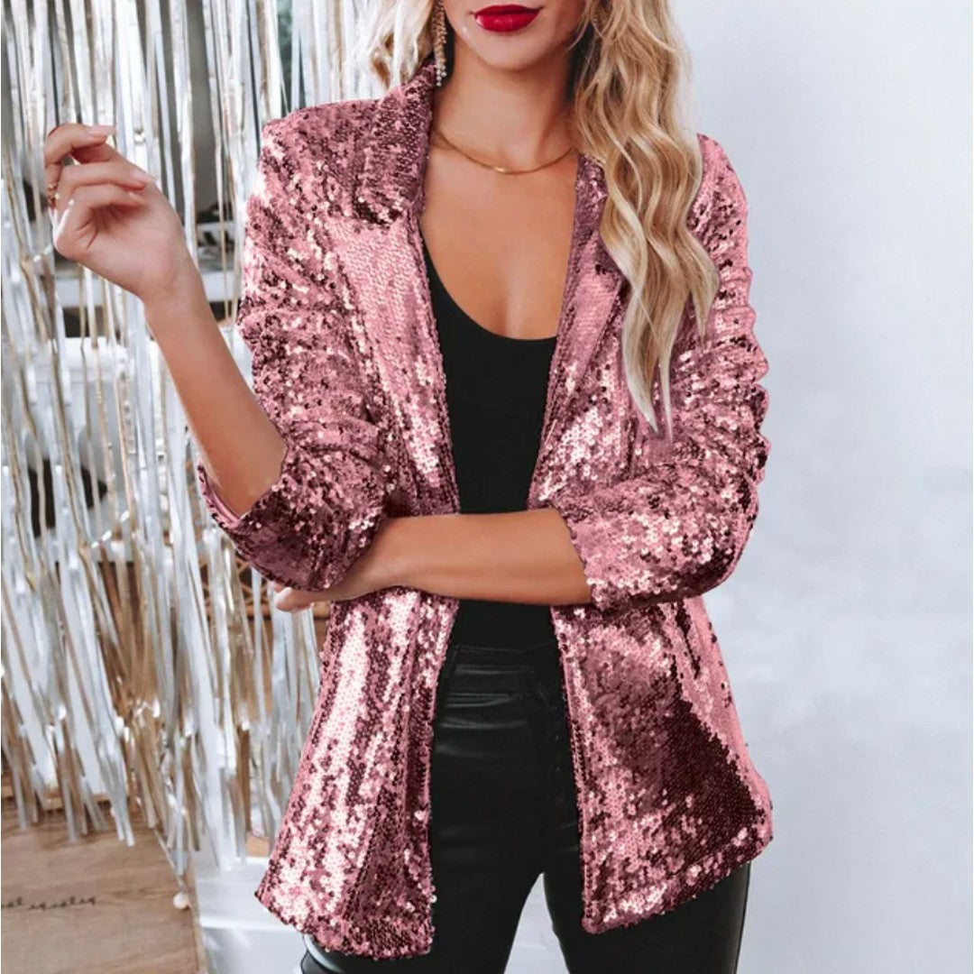 Woman wearing the Tovah women's casual blazer, 9 view